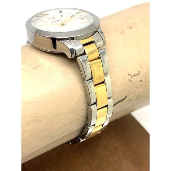 Timex Women\'s Watch TW2V35900 Quartz Silver Dial Two Tone Stainless Stee…
